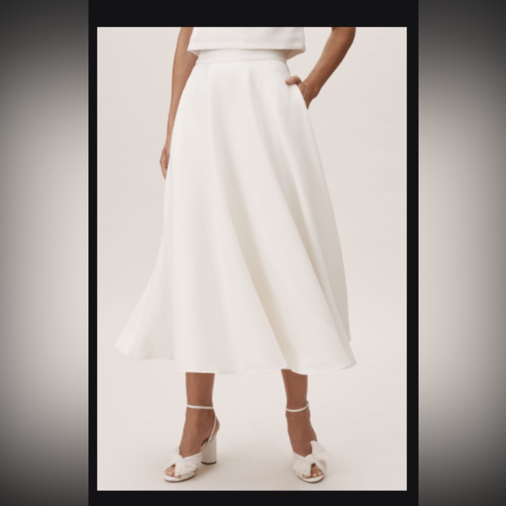 NWT! BHLDN X Amy Kuschel Elegant White Midi Skirt (+ matching top set)